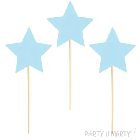 pikery gwiazdki niebieskie partypal 6 szt