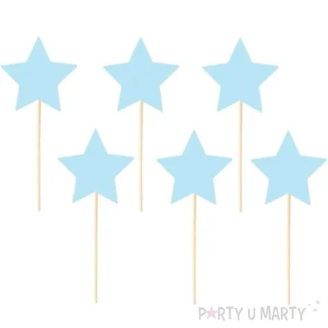 pikery gwiazdki niebieskie partypal 6 szt