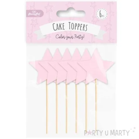 pikery gwiazdki rozowe partypal 6 szt