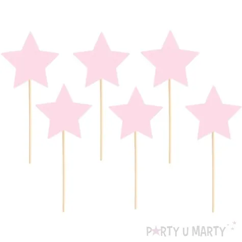 pikery gwiazdki rozowe partypal 6 szt