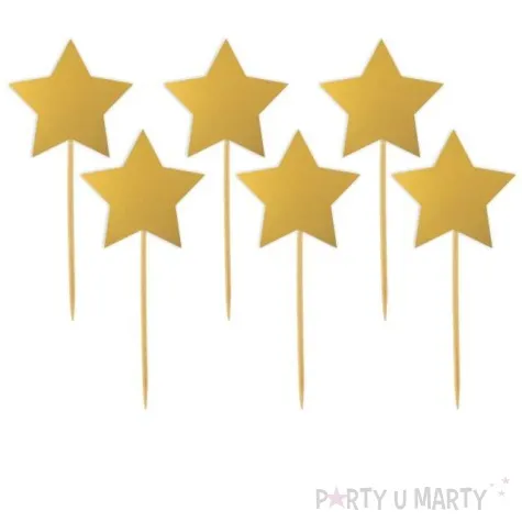 pikery gwiazdki zlote 6 szt