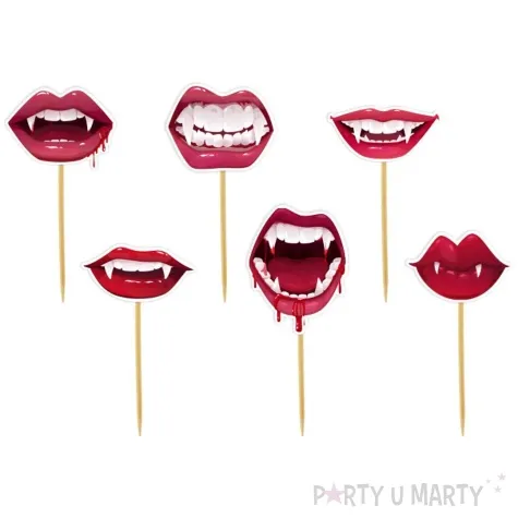 pikery halloween i krwawe usta mix 6 szt