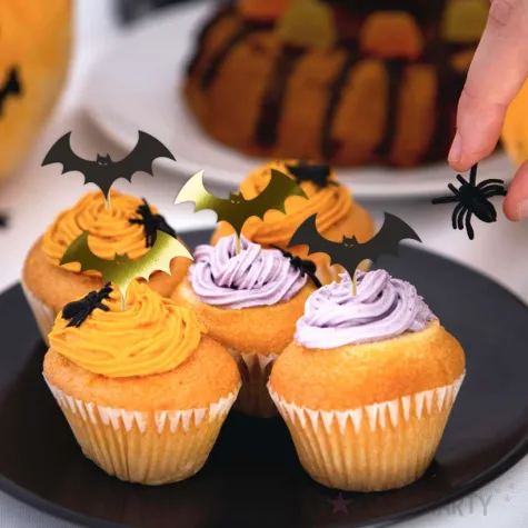 pikery halloween nietoperze zloto czarne 6 szt