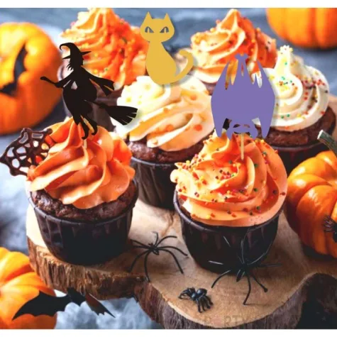 pikery halloweenowe czary wielokolorowy 6 szt