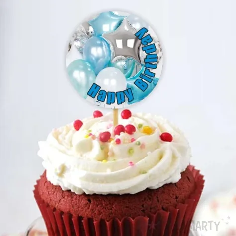 pikery happy birthday niebieski blekitne baloniki 6 szt