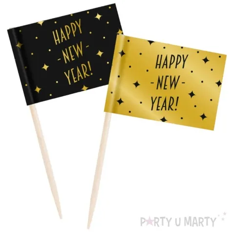 pikery happy new year classy party czarno zlote 50 szt pd party