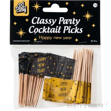 pikery happy new year classy party czarno zlote 50 szt pd party