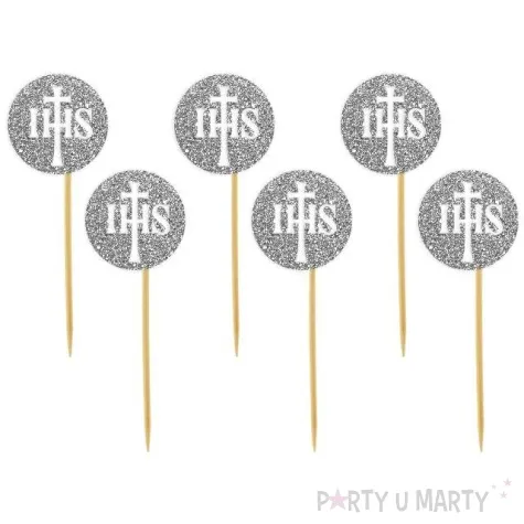 pikery ihs light srebrne brokatowe 6 szt