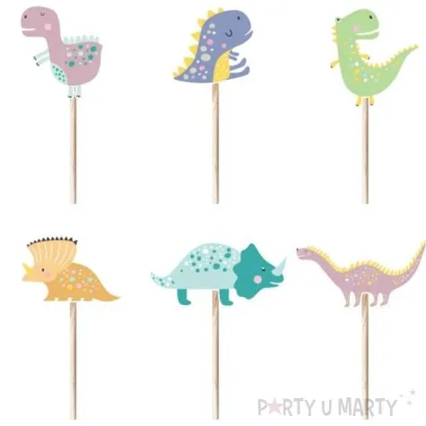 pikery imprezowe diznozaury kolorowe partypal 6 szt