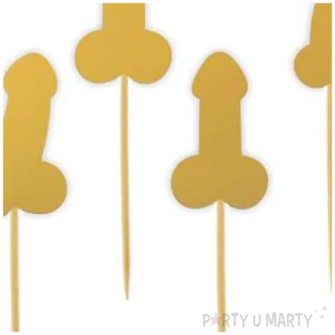 pikery imprezowe peniski zlote 6 szt
