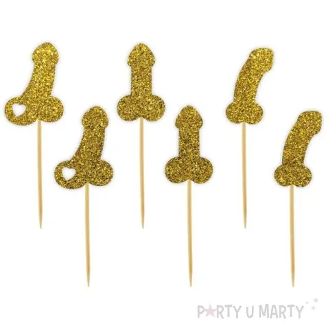 pikery imprezowe peniski zloty brokat 6 szt