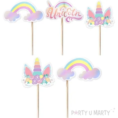 pikery jednorozec unicorn partypal 9 cm 5 szt