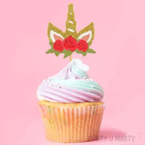 pikery jednorozec z kwiatami godan 6 szt