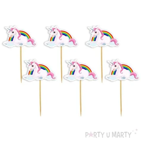 pikery jednorozec z tecza 6 szt