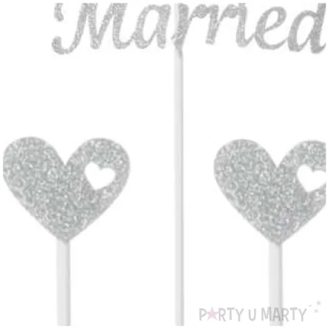 pikery just married srebrne godan 5 szt