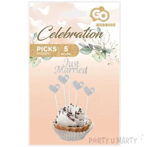 pikery just married srebrne godan 5 szt