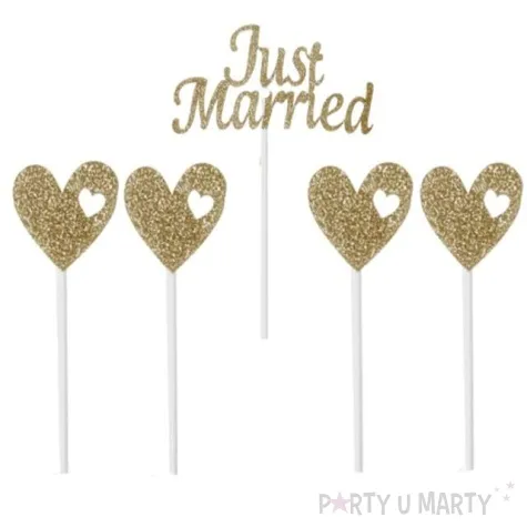 pikery just married zlote godan 5 szt