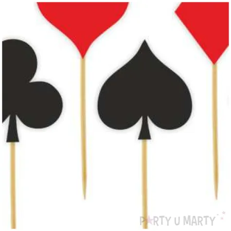 pikery kasyno czarno czerwono zlote 6 szt