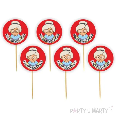 pikery kochanej babci odznaka czerwone 6 szt