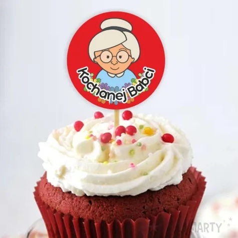 pikery kochanej babci odznaka czerwone 6 szt