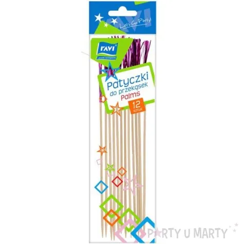 pikery koktajlowe fioletowe palmy mix ravi 12 szt