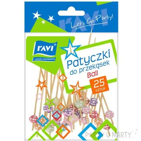 pikery koktajlowe kolorowe pilki mix ravi 25 szt