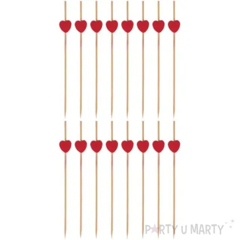 pikery koktajlowe serca czerwone arpex 12 cm 16 szt