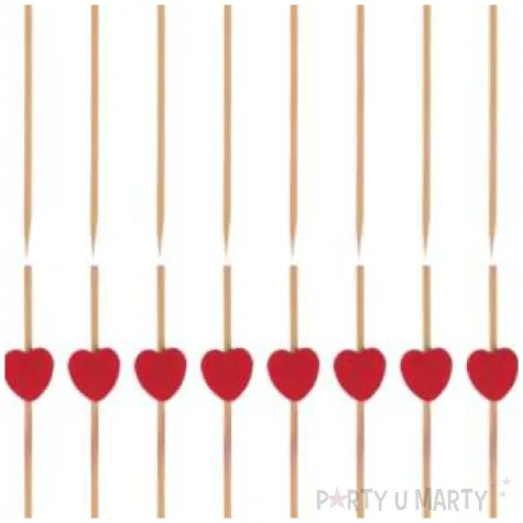 pikery koktajlowe serca czerwone arpex 12 cm 16 szt