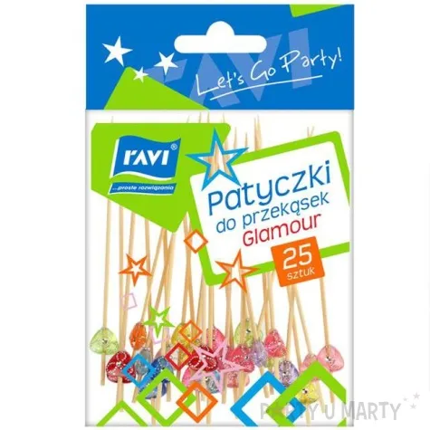 pikery koktajlowe serca glamour mix ravi 25 szt