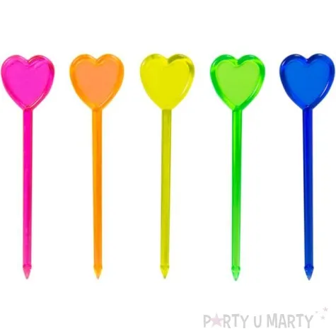 pikery koktajlowe serca mix folat 8 5 cm 24 szt