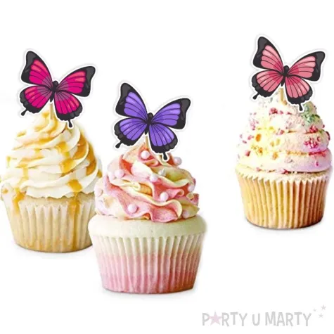 pikery kolorowe motylki 6 szt