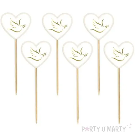 pikery komunia swieta serca z golabkiem zloty godan 12 cm 6 szt