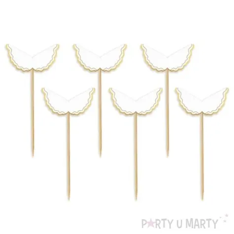 pikery komunia swieta skrzydla aniola bialy godan 11 cm 6 szt