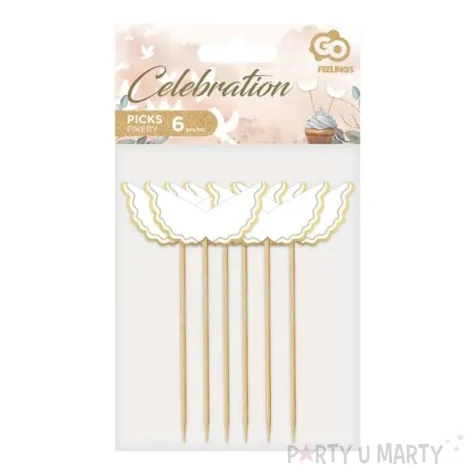 pikery komunia swieta skrzydla aniola bialy godan 11 cm 6 szt