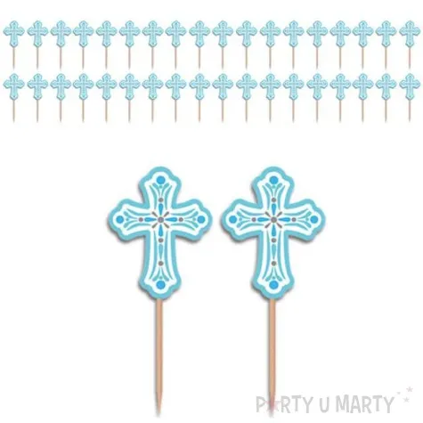 pikery krzyzyk komunijny blekitny amscan 36 szt