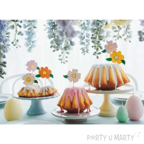 pikery kwiaty kolorowe mix partydeco 13cm 8 szt