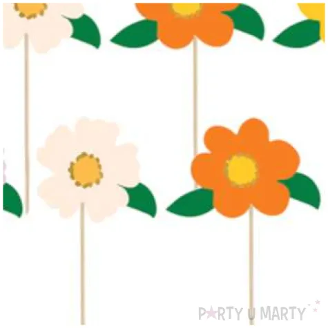 pikery kwiaty kolorowe mix partydeco 13cm 8 szt