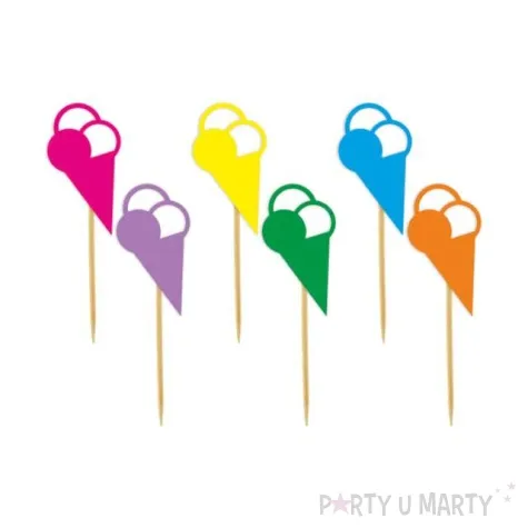 pikery lato lody w wafelkach mix 8 cm 6 szt