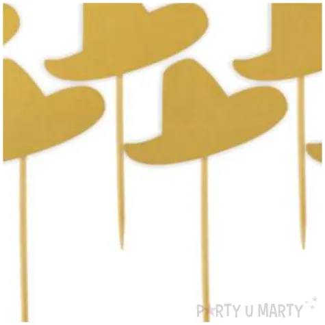 pikery meksykanskie sombrero zloty 8 cm 6 szt