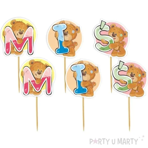 pikery mis i literki mix 6 szt