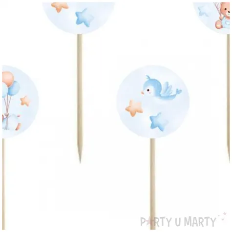 pikery misie z balonikami blekitny congee 6 szt