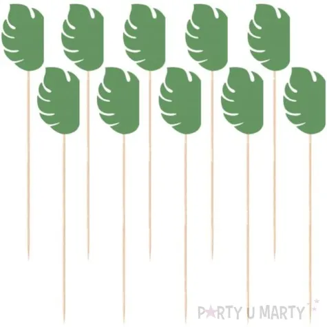 pikery monstera zielone amscan 10 szt