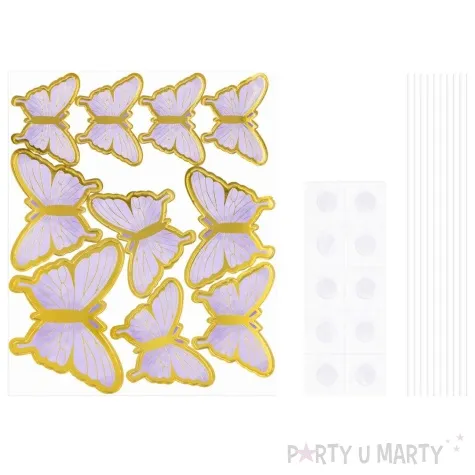 pikery motyle fioletowo zloty partypal 3 6 4 5 cm 10 szt