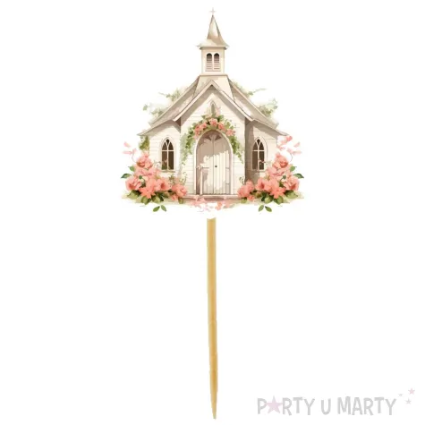 pikery na babeczki ozodba na muffinki dziewczynka i kosciol dekoracja na komunie swieta 6 szt