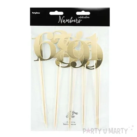 pikery numery zloty partydeco 26 cm 11 szt