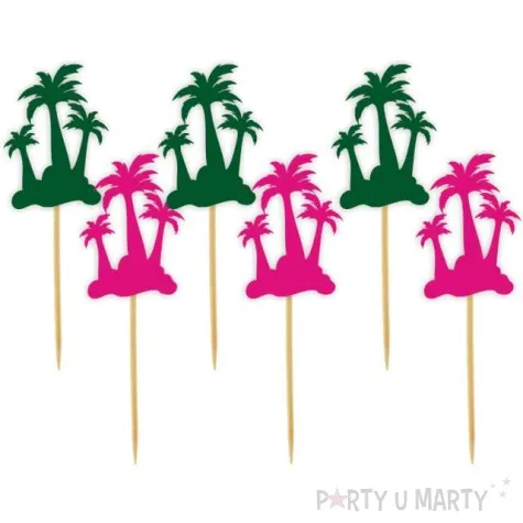 pikery palmy fuksja zielony ciemny 6 szt