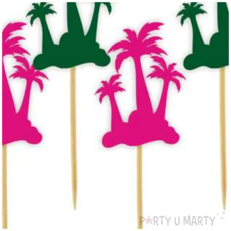 pikery palmy fuksja zielony ciemny 6 szt