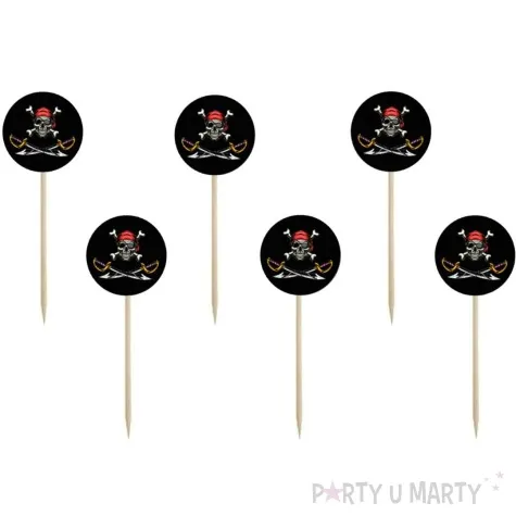 pikery piracka czaszka czarny congee 10 5 cm 6 szt