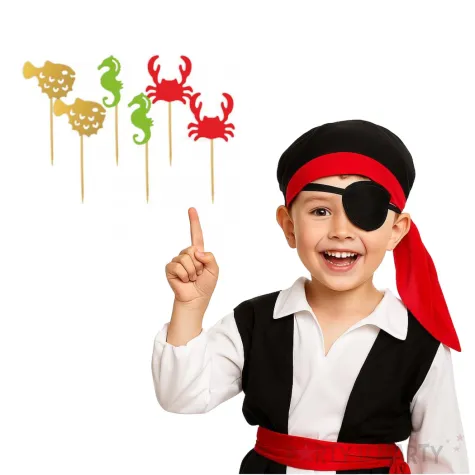 pikery pirackie z konikiem morskim mix 8 cm 6 szt