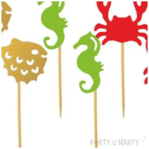 pikery pirackie z konikiem morskim mix 8 cm 6 szt